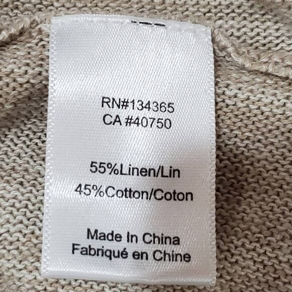 Marla Wynne Beige Cardigan Dolman Sleeve Sweater M/L - Picture 7 of 8